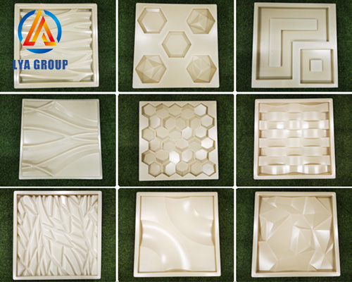 3D gypsum wall panels plastic silicone mold for background wall tile molds