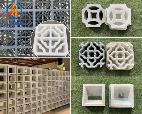 Decoration window block mold 3D block plastic mold precast breeze block making